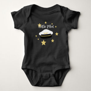 Body Para Bebé Pequeño gorra piloto blanco, estrellas doradas, av