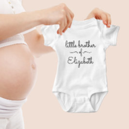 Body Para Bebé Pequeño Hermano Hermana Mono Simple Blanco Y Negro