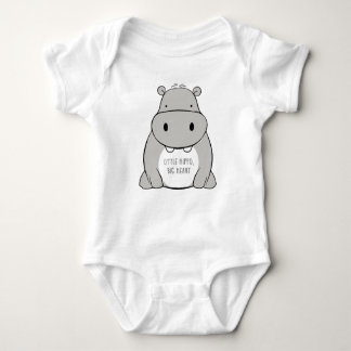 Body Para Bebé Pequeño hipopótamo, gran corazón.