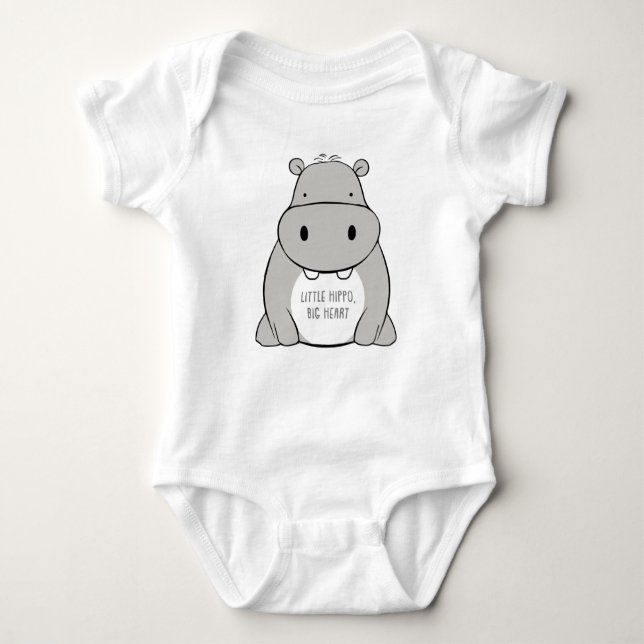 Body Para Bebé Pequeño hipopótamo, gran corazón. (Anverso)