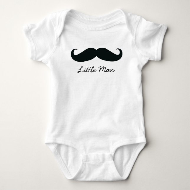 Body Para Bebé Pequeño Hombre Mustache Lechador Infantil, Blanco (Anverso)