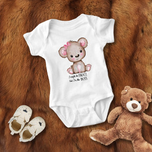 Body Para Bebé Pequeño Jefe Cute Bebé Niña Teddy Bear Rosa