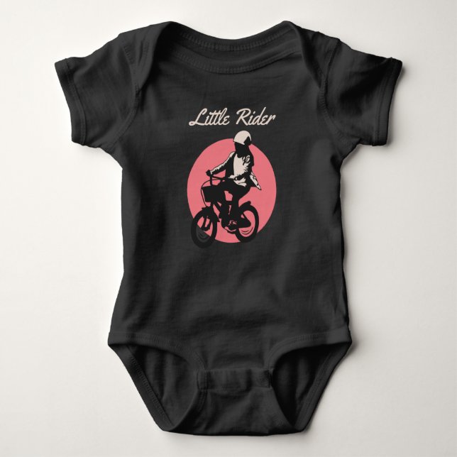 Body Para Bebé Pequeño jinete - Diseño de moto retro (Anverso)