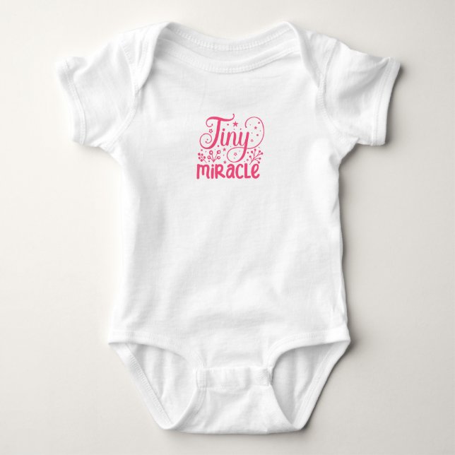 Body Para Bebé Pequeño Milagro en texto rosa (Anverso)
