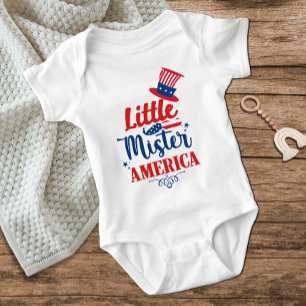 Body Para Bebé Pequeño Mister América Rojo Azul Blanco Julio 4 Ni