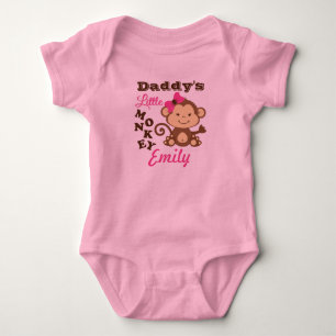 Body Para Bebé Pequeño mono del rosa del mono del papá con el