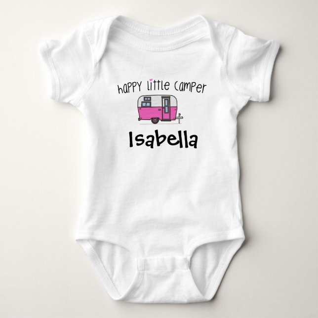 Body Para Bebé Pequeño mono feliz personalizado del bebé del (Anverso)