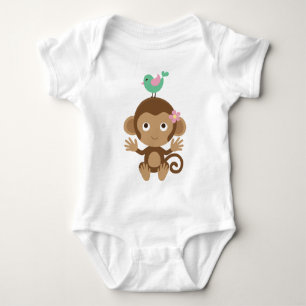 Body Para Bebé Pequeño mono y pájaro