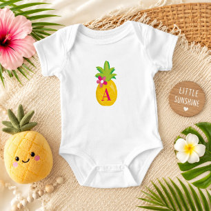 Body Para Bebé Pequeño Monograma de Piña Sunshine 