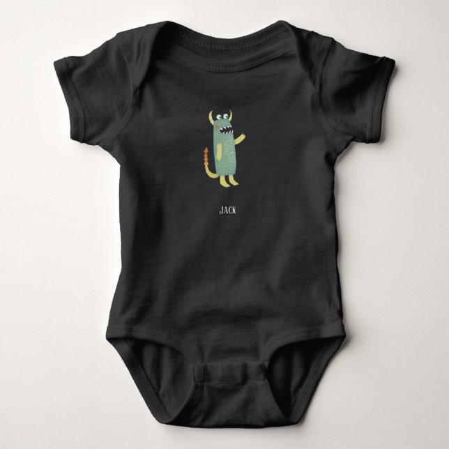 Body Para Bebé Pequeño monstruo lindo personalizado (Anverso)