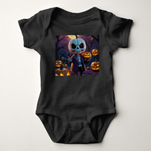 Body Para Bebé Pequeño Monstruo Verde y Amigo Calabaza