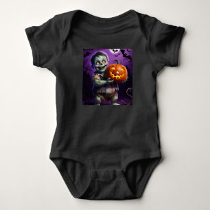 Body Para Bebé Pequeño Monstruo Verde y Amigo Calabaza