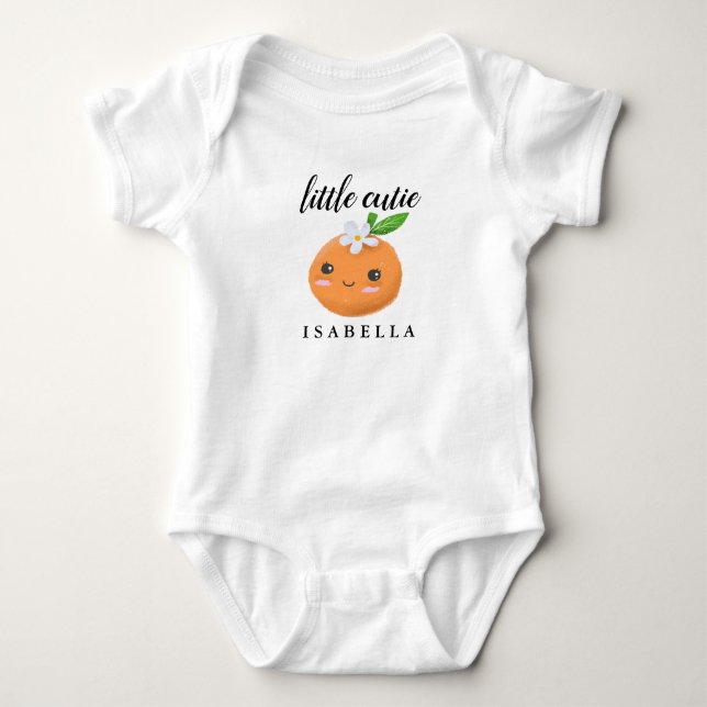 Body Para Bebé Pequeño Naranja dulce  Chica de fruta (Anverso)