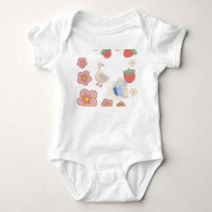 Body Para Bebé pequeño patito con fresa una representación de cal
