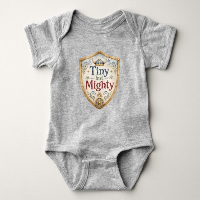 Body Para Bebé Pequeño pero poderoso vivero de bebé vikingo (Anverso)