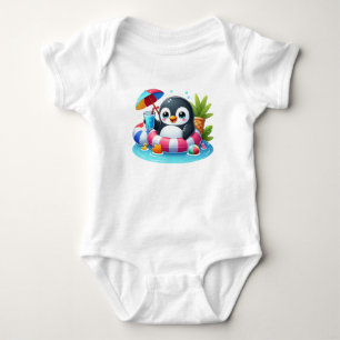 Body Para Bebé Pequeño pingüino lindo en verano