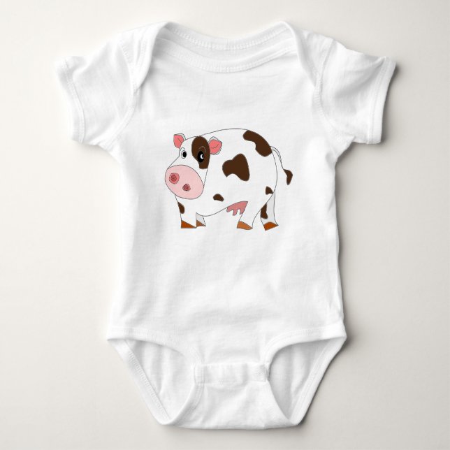 Body Para Bebé Pequeño regalo de traje de niño para bebé de vaca  (Anverso)