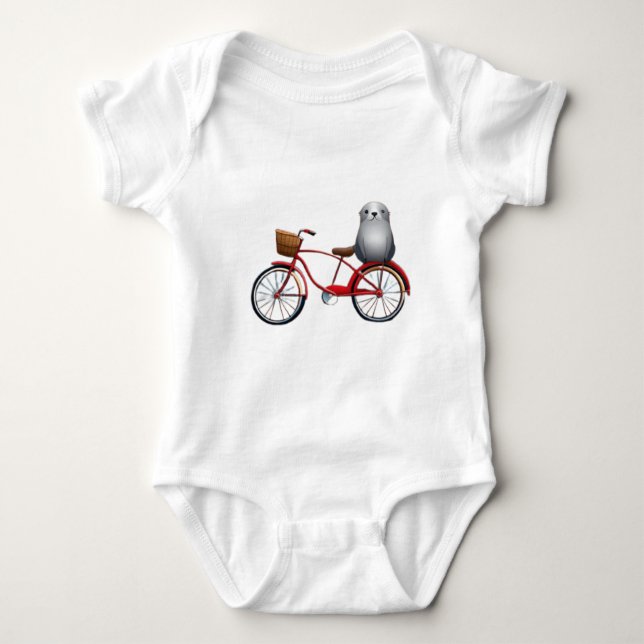 Body Para Bebé Pequeño sello personalizado en una bicicleta (Anverso)