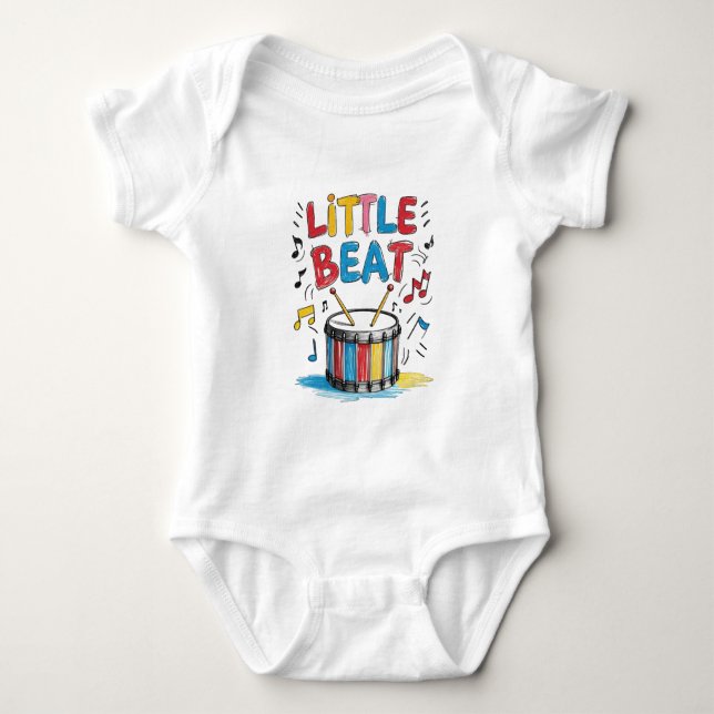 Body Para Bebé Pequeño Tambor de Juguete al Estilo Crayon Beat (Anverso)