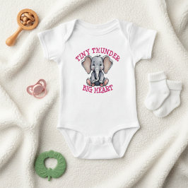 Body Para Bebé Pequeño Trueno Corazón Grande Elefante Lindo
