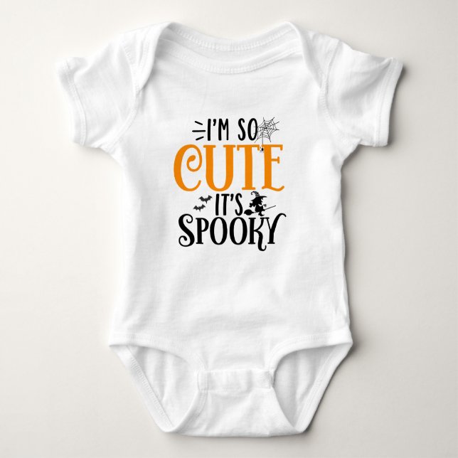 Body Para Bebé Pequeño y espeluznante camiseta de Halloween (Anverso)