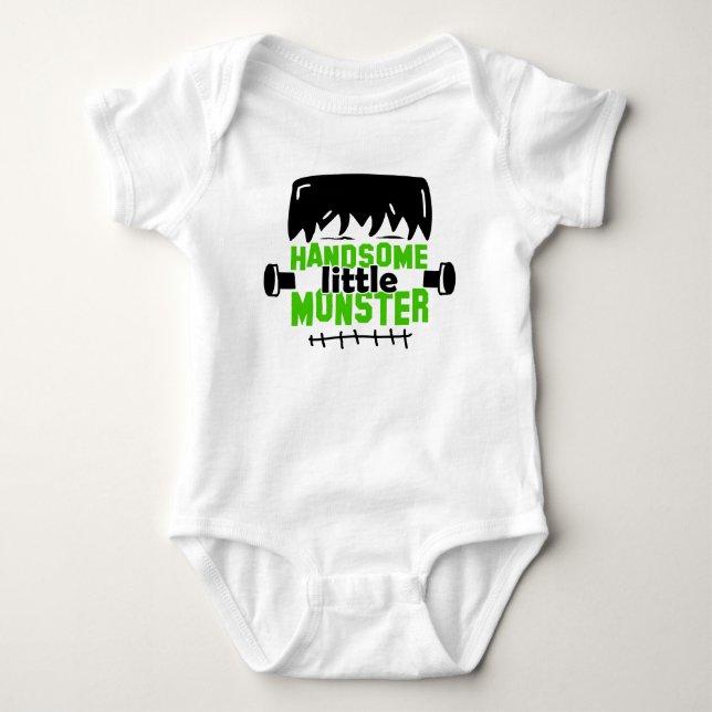 Body Para Bebé Pequeño y guapo Monstruo Frankenstein Halloween (Anverso)