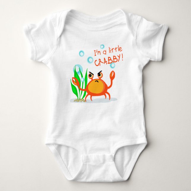Body Para Bebé Pequeños camiseta del cangrejo/mono malhumorados (Anverso)