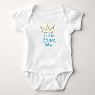 Body Para Bebé Pequeños texto de príncipe Blue y corona del oro