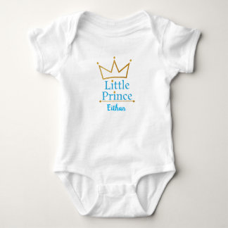Body Para Bebé Pequeños texto de príncipe Blue y corona del oro