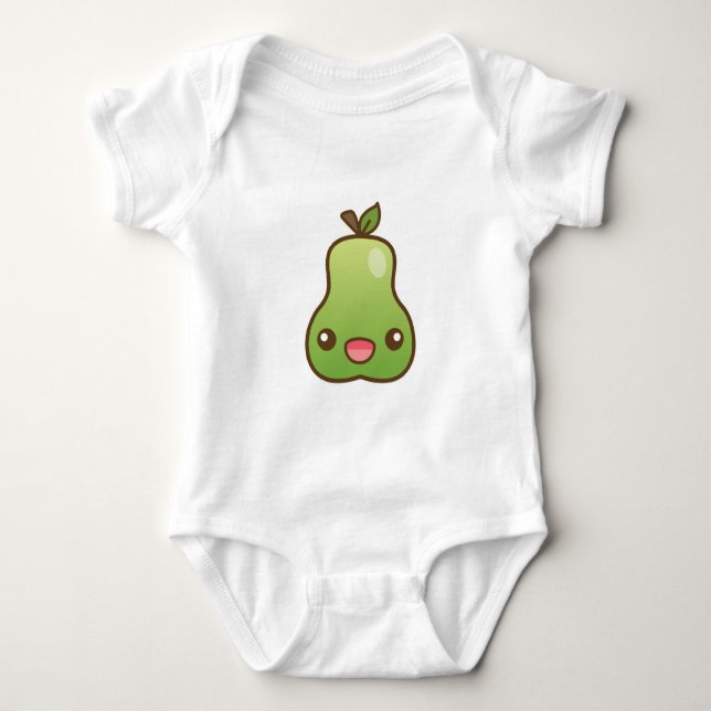 Body Para Bebé Pera Kawaii Feliz (Anverso)
