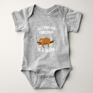 Body Para Bebé Perezoso Divertido de Navidad