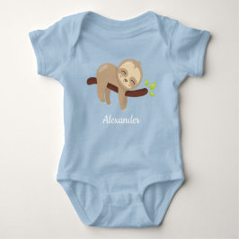 Body Para Bebé Perezoso lindo en ilustración de animal Kawaii azu
