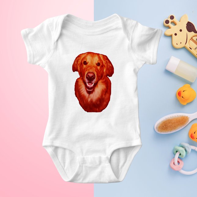 Body Para Bebé Perfil frontal del recuperador de oro rojo (Red Golden Retriever Front Profile Baby Bodysuit)