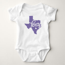 Body Para Bebé Periwinkle Purple Texas Heart