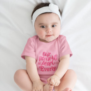 Body Para Bebé Perla Preciosa rosa de frambuesa personalizada