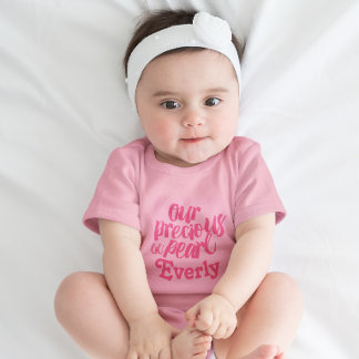Body Para Bebé Perla Preciosa rosa de frambuesa personalizada