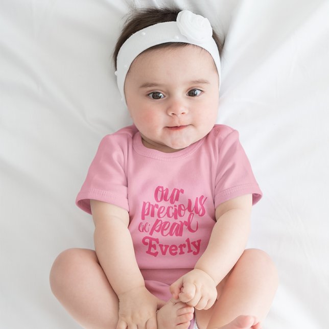 Body Para Bebé Perla Preciosa rosa de frambuesa personalizada (Subido por el creador)