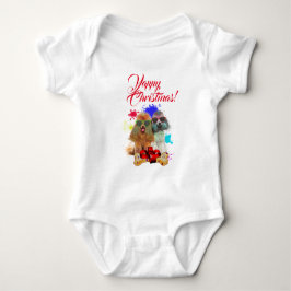 Body Para Bebé Perrito Caniche Lindo Personalizable Navidad Diver