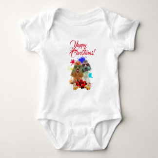 Body Para Bebé Perrito Caniche Lindo Personalizable Navidad Ladra