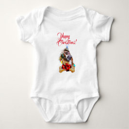 Body Para Bebé Perrito Pittie Lindo Personalizable Navidad Ladron