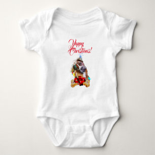 Body Para Bebé Perrito Pittie Navideño Lindo Yappy Personalizable