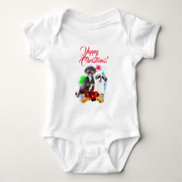 Body Para Bebé Perrito Shih Tzu Bonito Personalizable Navidad Yap