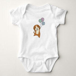 Body Para Bebé Perro Beagle vuela con globos