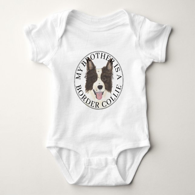 Body Para Bebé Perro Border Collie Hermano Mayor (Anverso)