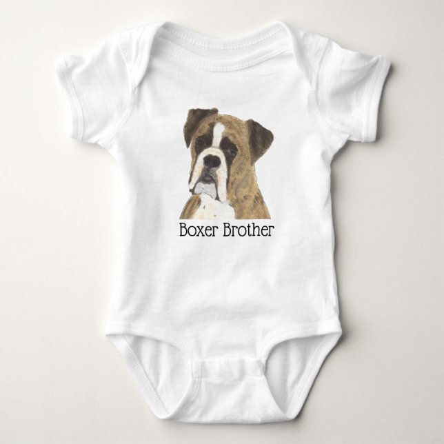 Body Para Bebé Perro Boxer atigrado personalizable (Anverso)