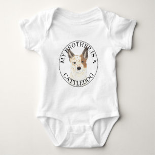Body Para Bebé Perro Boyero Australiano Rojo y Blanco