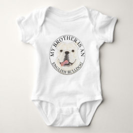 Body Para Bebé Perro Bulldog Inglés Blanco Personalizado