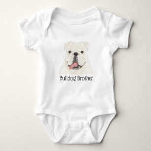 Body Para Bebé Perro Bulldog Inglés Blanco Personalizado
