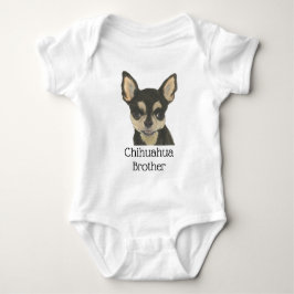 Body Para Bebé Perro Chihuahua de Tan Negro Personalizado