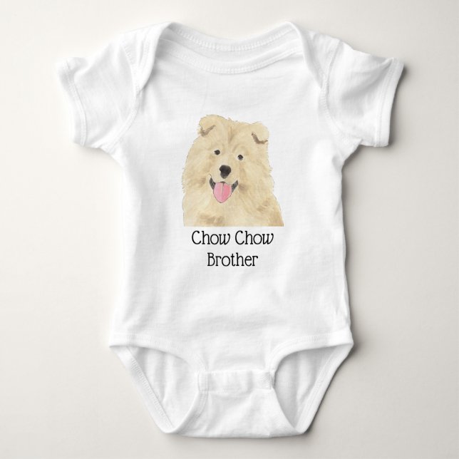 Body Para Bebé Perro Chow Chow Personalizado (Anverso)